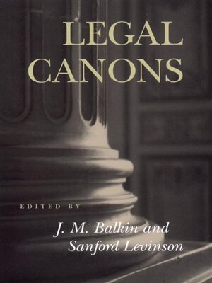 cover image of Legal Canons